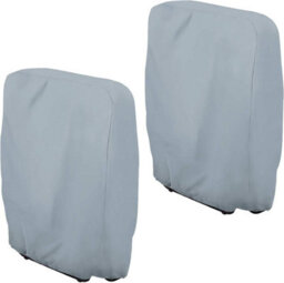 Folding Deckchair Cover, Set Of 2, Grey, Windproof Uv Resistant, Garden Chair Tarpaulin With Storage Bag - thumbnail 1