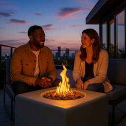 Centurion Supports Fireology Adelphi Dark Grey Lavish Garden Outdoor Fire Pit With Eco-Stone Finish - Fully Assembled - thumbnail 8