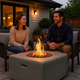 Centurion Supports Fireology Adelphi Dark Grey Lavish Garden Outdoor Fire Pit With Eco-Stone Finish - Fully Assembled - thumbnail 2