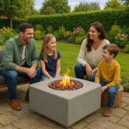 Centurion Supports Fireology Adelphi Dark Grey Lavish Garden Outdoor Fire Pit With Eco-Stone Finish - Fully Assembled - thumbnail 6