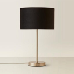Valuelights Charles Brushed Chrome Table Lamp With Black Velvet Shade - thumbnail 6