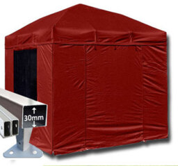 Crocodile Trading 3M X 3M Trader-Max 30 Commercial Instant Shelter Pop Up Gazebos Frame, Canopy & Sides - Burgundy - thumbnail 1