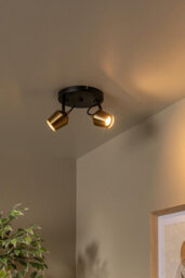 Lucide Emile Ceiling Spotlight Diameter 20Cm 2Xgu10 - Matt Gold, Brass - thumbnail 4