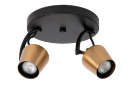 Lucide Emile Ceiling Spotlight Diameter 20Cm 2Xgu10 - Matt Gold, Brass - thumbnail 3