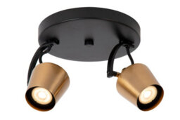 Lucide Emile Ceiling Spotlight Diameter 20Cm 2Xgu10 - Matt Gold, Brass
