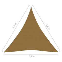 Berkfield Sunshade Sail 160 G/m2 Taupe 3.6X3.6X3.6 M Hdpe - thumbnail 6