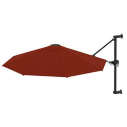 Berkfield Elegant Wall-Mounted Parasol With Metal Pole 300 Cm Terracotta - thumbnail 1