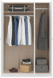 3 Door Wardrobe Denver White Gloss Bedroom Storage - thumbnail 7