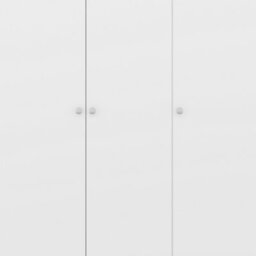 3 Door Wardrobe Denver White Gloss Bedroom Storage - thumbnail 5