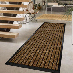 Ameha Pvc Rubber Mat, Non Slip Dirt Trapper Water Absorbent Extra Large Hallway, Kitchen & Runner Mat, Brown 80X300Cm - thumbnail 3