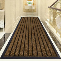 Ameha Pvc Rubber Mat, Non Slip Dirt Trapper Water Absorbent Extra Large Hallway, Kitchen & Runner Mat, Brown 80X300Cm - thumbnail 2