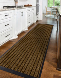Ameha Pvc Rubber Mat, Non Slip Dirt Trapper Water Absorbent Extra Large Hallway, Kitchen & Runner Mat, Brown 80X300Cm - thumbnail 7