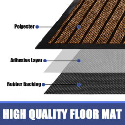 Ameha Pvc Rubber Mat, Non Slip Dirt Trapper Water Absorbent Extra Large Hallway, Kitchen & Runner Mat, Brown 80X300Cm - thumbnail 4