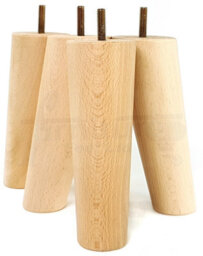 L&F Wood Legs Natural 160mm High Set Of 4 Angled Replacement Furniture Feet Settee Chairs Sofas Footstools M8 - thumbnail 3