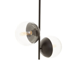 Orsina Dual Pendant With Candelabra Bulbs & Black Stem, 2-Light Drop Lamp, Sleek Black Pendant Lighting For Lounge - thumbnail 4