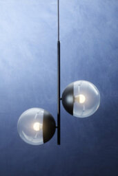 Orsina Dual Pendant With Candelabra Bulbs & Black Stem, 2-Light Drop Lamp, Sleek Black Pendant Lighting For Lounge - thumbnail 5