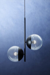Orsina Dual Pendant With Candelabra Bulbs & Black Stem, 2-Light Drop Lamp, Sleek Black Pendant Lighting For Lounge - thumbnail 6