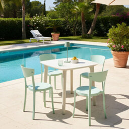 Beliani Garden Chairs Set Of 4 Mint Green Polypropylene Lightweight Weather-Resistant Indoor Outdoor Modern - thumbnail 1