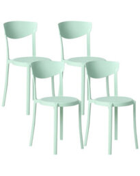 Beliani Garden Chairs Set Of 4 Mint Green Polypropylene Lightweight Weather-Resistant Indoor Outdoor Modern - thumbnail 2
