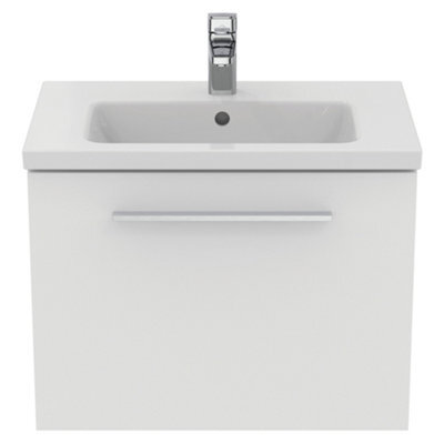 Ideal Standard I.life S Matt White Wall-Mounted Vanity Unit & Basin Set With 1 Chrome Effect Handle (W)600mm (H)440mm - image 1