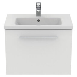 Ideal Standard I.life S Matt White Wall-Mounted Vanity Unit & Basin Set With 1 Chrome Effect Handle (W)600mm (H)440mm - thumbnail 1