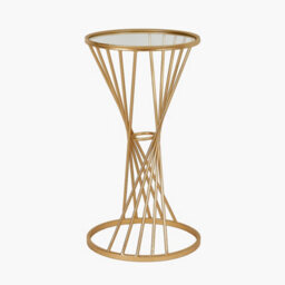 Pacific Lifestyle Glass And Gold Metal Small Side Table - thumbnail 2