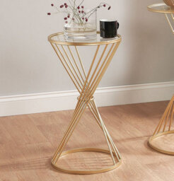 Pacific Lifestyle Glass And Gold Metal Small Side Table