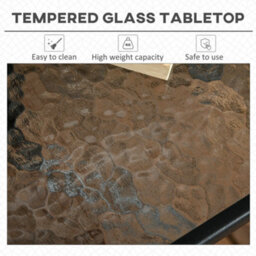 Outsunny Square Patio Table, Glass Top Garden Dining Table 76 X 76Cm - thumbnail 5