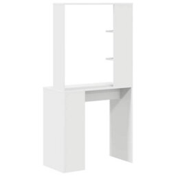 Berkfield White Computer Desk White Engineered Wood Medium Computer Desk - thumbnail 6