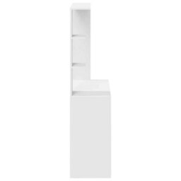 Berkfield White Computer Desk White Engineered Wood Medium Computer Desk - thumbnail 5