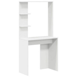 Berkfield White Computer Desk White Engineered Wood Medium Computer Desk - thumbnail 2