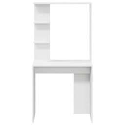 Berkfield White Computer Desk White Engineered Wood Medium Computer Desk - thumbnail 4