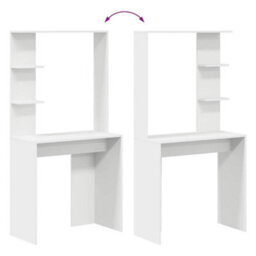 Berkfield White Computer Desk White Engineered Wood Medium Computer Desk - thumbnail 8
