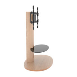 "Avf Affinity Chepstow 93Cm Oval Pedestal Tv Stand, For Tvs 32-65"" - Whitewashed Oak" - thumbnail 4