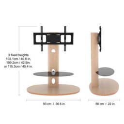 "Avf Affinity Chepstow 93Cm Oval Pedestal Tv Stand, For Tvs 32-65"" - Whitewashed Oak" - thumbnail 9