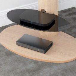 "Avf Affinity Chepstow 93Cm Oval Pedestal Tv Stand, For Tvs 32-65"" - Whitewashed Oak" - thumbnail 7