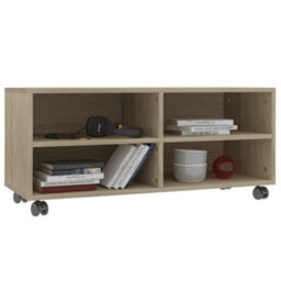 Berkfield Tv Cabinet With Castors Sonoma Oak 90X35X35 Cm Engineered Wood - thumbnail 3