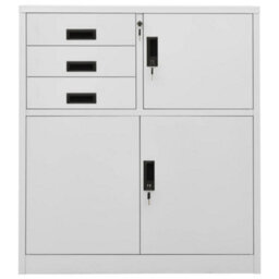 Berkfield Office Cabinet Light Grey 90X40X102 Cm Steel - thumbnail 2