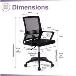 Home Office Chair Mesh Back Swivel Computer Desk Chair - thumbnail 2