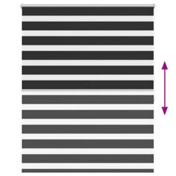 Walplus Black Zebra Blind 120 X 175 Cm - Light Filtering Roller Blind With Hardware - thumbnail 5
