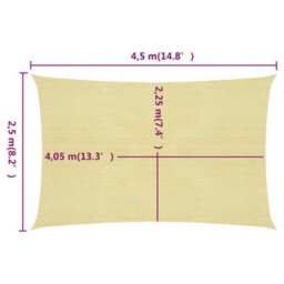 Berkfield Sunshade Sail 160 G/m2 Beige 2.5X4.5 M Hdpe - thumbnail 6