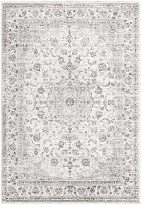 Livabliss Monte Carlo-Vintage Grey Charcoal White Traditional Boho Living Dining Bedroom Rug 200 X 275 Cm Easy Care, Non Shedding - image 1