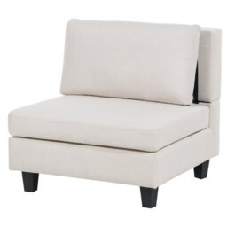 Beliani Modular Corner Sofa 4 Seater Unstad Fabric Light Beige With Ottoman Right Hand - thumbnail 7