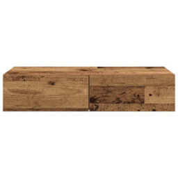 Berkfield Wall Shelf With Drawers Old Wood 80X33X17 Cm Engineered Wood - thumbnail 4