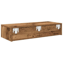 Berkfield Wall Shelf With Drawers Old Wood 80X33X17 Cm Engineered Wood - thumbnail 6
