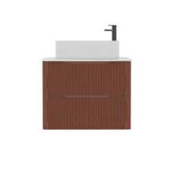 Royal Bathrooms Avenza 800mm Terracotta Clay Wall Hung Bathroom Countertop Vanity Unit 2 Drawer With Peak Basin - thumbnail 6