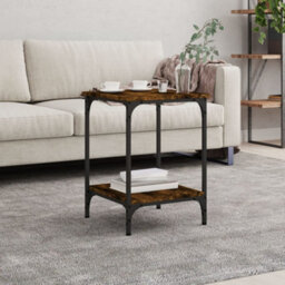 Berkfield Stylish Coffee Table Smoked Oak 40X40X55 Cm Engineered Wood - thumbnail 2