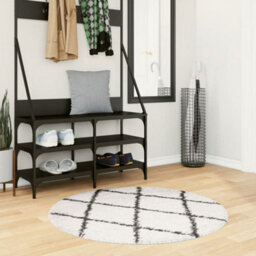 Walplus Shaggy Rug Pamplona High Pile Modern Cream And Black 100 Cm - thumbnail 1