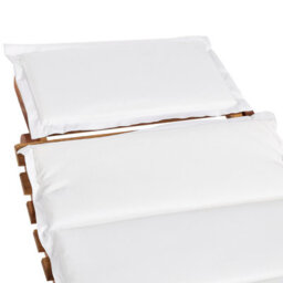Beliani Luino Folding Garden Sun Lounger With Cushion, Acacia Wood, Off-White - thumbnail 7