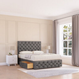 "Sloomy 4Ft6 Watson Naples Slate Bed Set With No Drawers & Footboard, Mattress & 54"" Headboard - Double"
